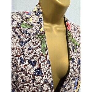 VTG Saks Fifth Ave Silk Blazer Womens XL Floral Paisley Print Whimsical Bougie